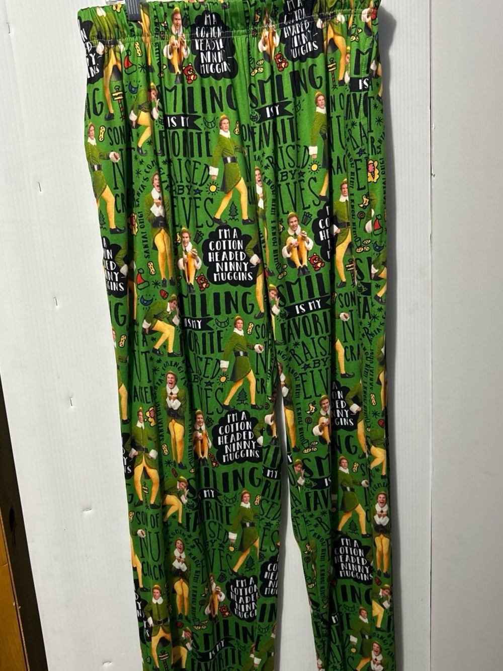 ELF Womens Green Holiday Elf Print Pajama Pants